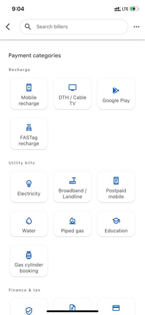 select piped gas option In Gpay